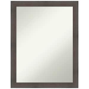 Hardwood Chocolate Narrow 21 in. H x 27 in. W Wood Framed Non-Beveled Wall Mirror in Brown