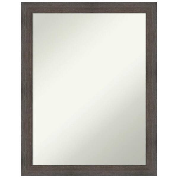 Amanti Art Hardwood Chocolate Narrow 21 in. H x 27 in. W Wood Framed Non-Beveled Wall Mirror in Brown