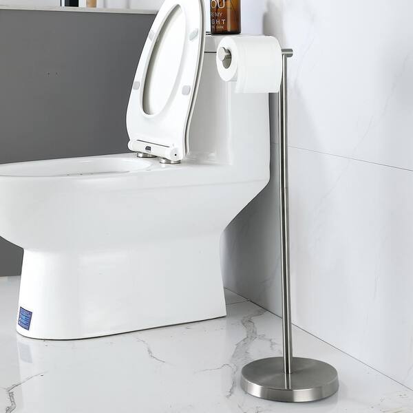 Sage Freestanding Single Post Toilet Paper Holder in Stainless Steel Brushed Nickel
