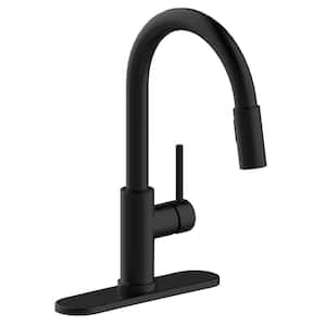 Eastport II Single-Handle Pull-Down Sprayer Kitchen Faucet in Matte Black