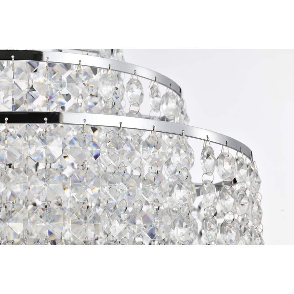 Glam Chrome and Crystal 4-Light Tiered Chandelier