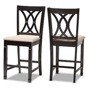 Reneau 43 in. Sand Brown and Espresso Bar Stool (Set of 2)