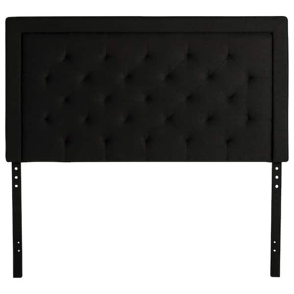 Brookside Ella Upholstered Black Full Headboard with Diamond Tuftting