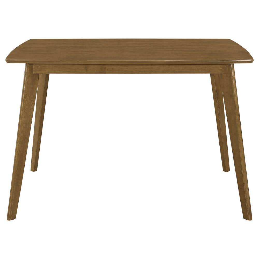 Chestnut and Tan Mid-Century Modern 5-Piece Dining Set