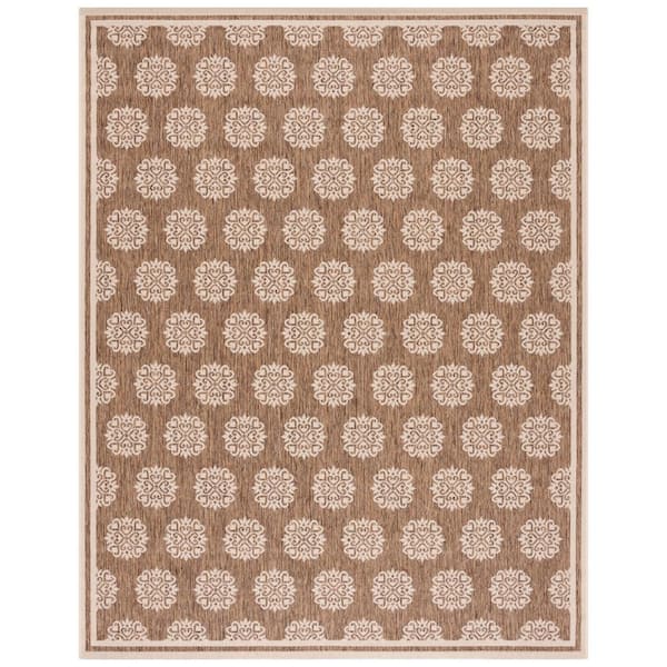 SAFAVIEH Beach House Beige/Cream 9 ft. x 12 ft. Geometric Indoor/Outdoor Patio  Area Rug