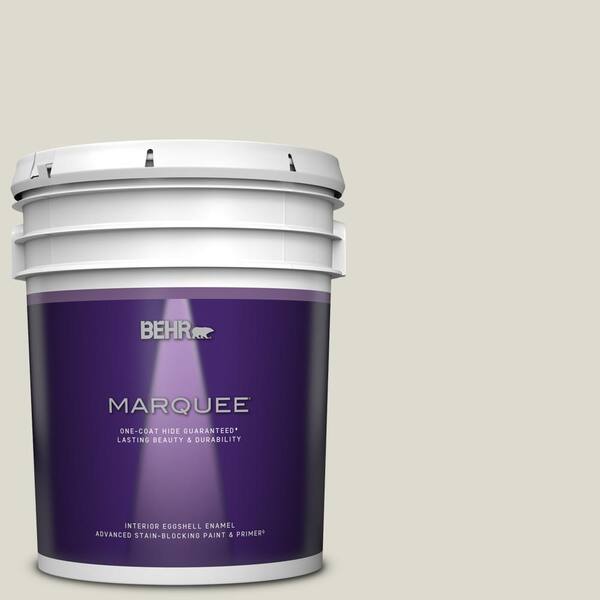 BEHR MARQUEE 5 gal. #GR-W11 Silver Ash Eggshell Enamel Interior Paint & Primer