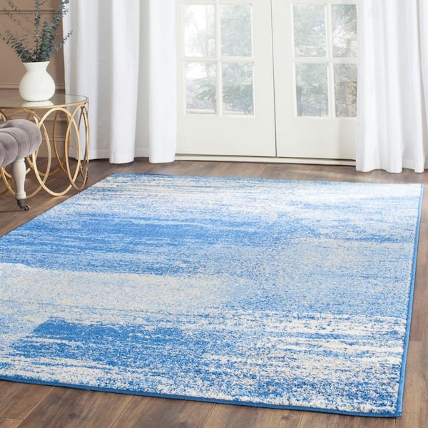 Adirondack Silver/Blue 4 ft. x 6 ft. Solid Area Rug