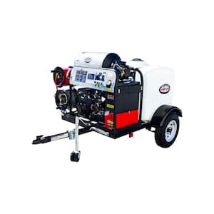 Mobile Trailer 4000 PSI 4.0 GPM Gas Hot Water Professional Pressure Washer with VANGUARD V-Twin Engine