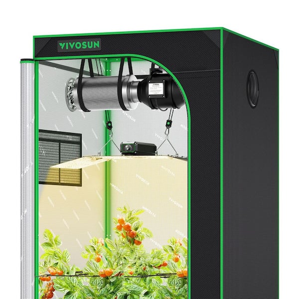 VIVOSUN 3 ft. x 3 ft. Black Grow Tent Kit with Full Spectrum LED