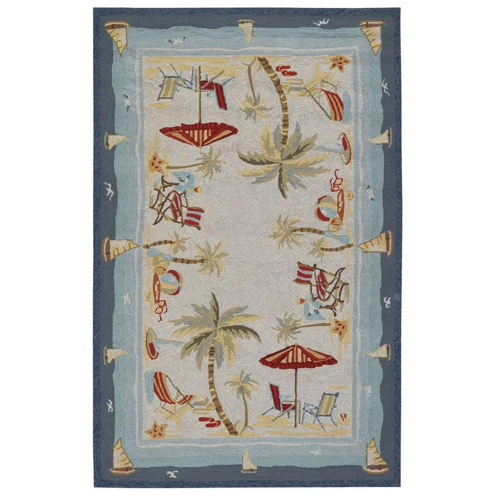 Couristan Outdoor Escape Pacific Heights Ocean 6 ft. x 8 ft. Indoor ...