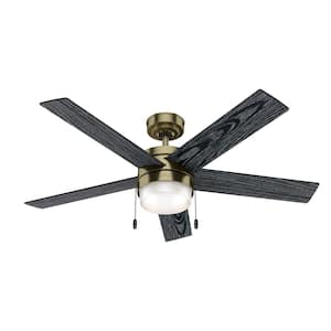 Claudette 52 in. LED Indoor Modern Brass Ceiling Fan with Light