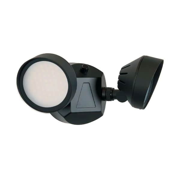 3400 Lumen Black Aluminum Dusk to Dawn Integrated LED Round Floodlight