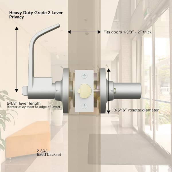 Schlage Elan Satin Chrome Privacy Lockset ANSI Grade 2 1-3/4 in. Schlage Elan Satin Chrome Privacy Lockset ANSI Grade 2 1-3/4 in.