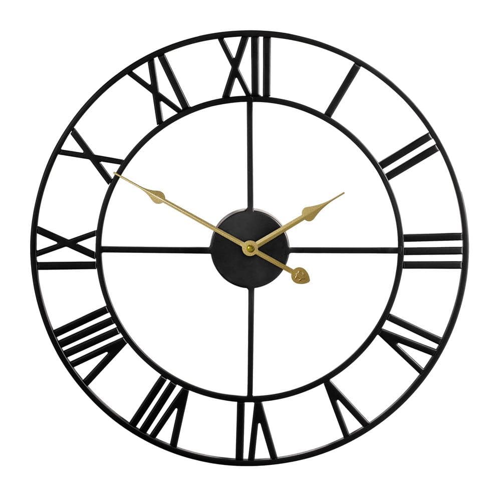 Cubilan Black Large Modern Metal Wall Clocks MKKM01 - The Home Depot