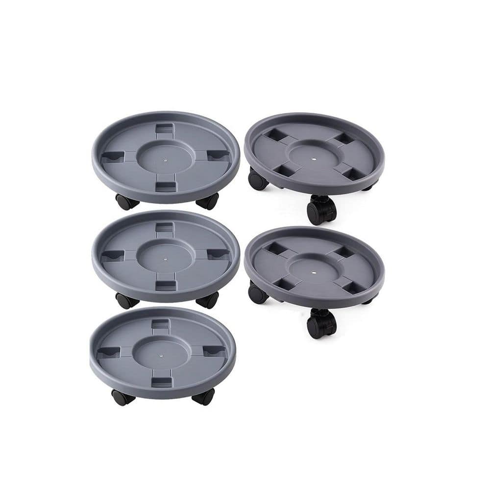 14 in. Dia Plastic Plant Caddies & Carts with Wheels (5-Pack