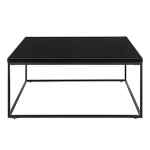 Amelia 35.44 in. Black Square MDF Coffee Table