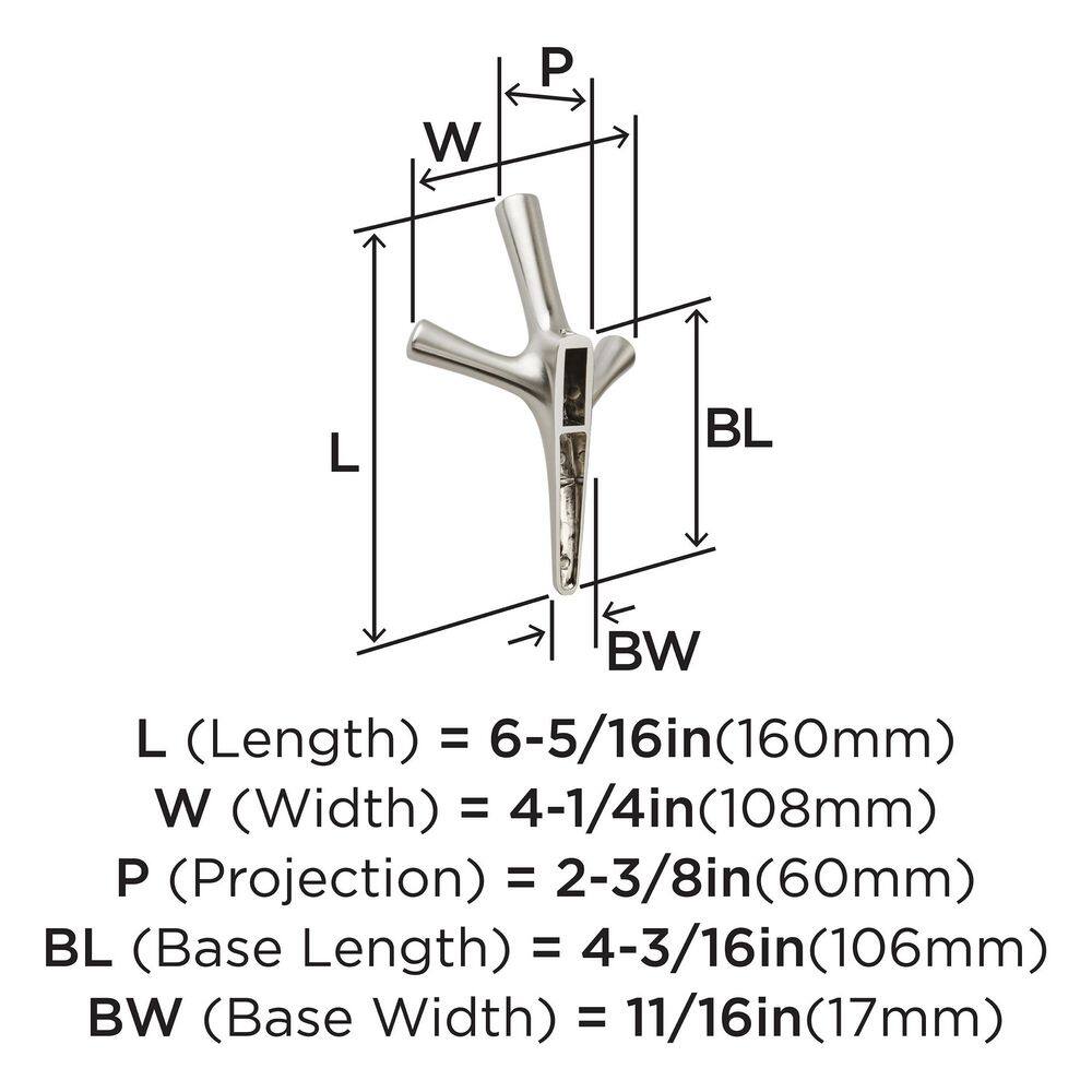 Satin Nickel Triple Prong Decorative Wall Hook