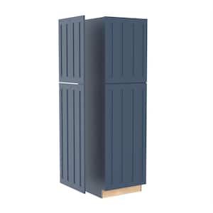Grayson Mythic Blue Painted Plywood Shaker Assembled Pantry Kitchen Cabinet End Panel 23.8 W in. 0.75 D in. 90 in. H