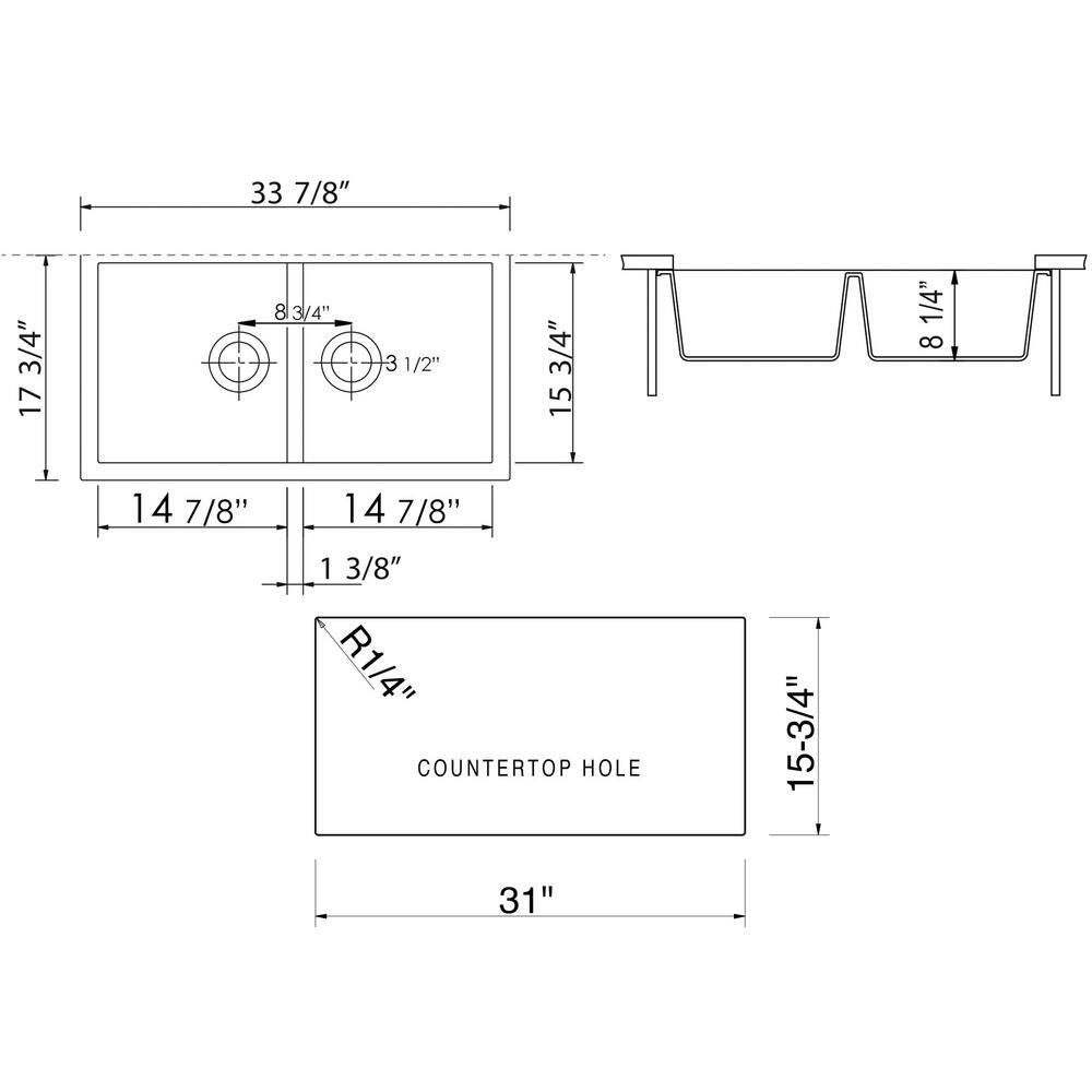 Titanium Gray Double Bowl Granite Composite Kitchen Sink