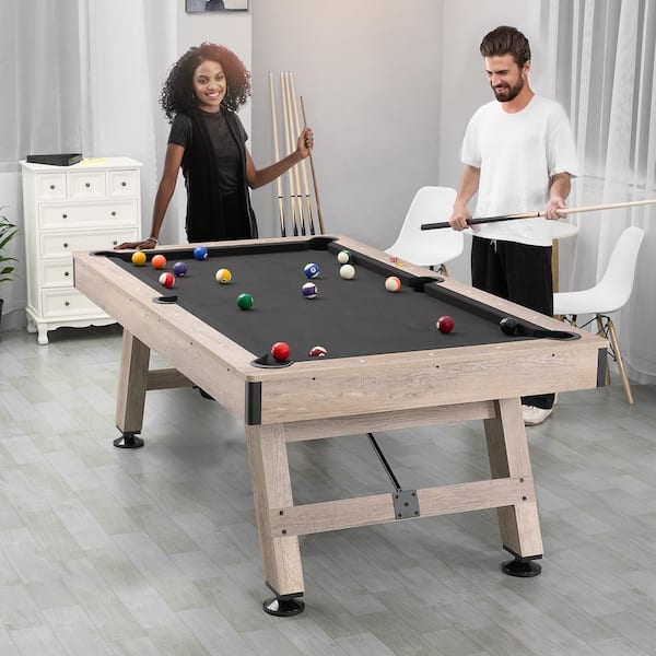 Billiards Table, 7 ft. Pool Table, Adjust Legs Stable Billiards Table, Pool Table Set Includes Balls, Cues