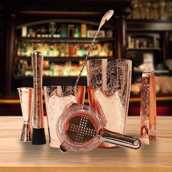 Numhew 6-Piece Copper Stainless Steel Bar Set Include Cocktail
