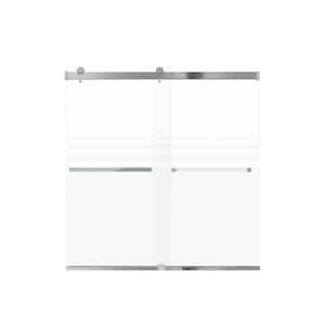 Brianna 60 in. W x 62 in. H Sliding Frameless Shower Door in Polished Chrome with Frosted Glass