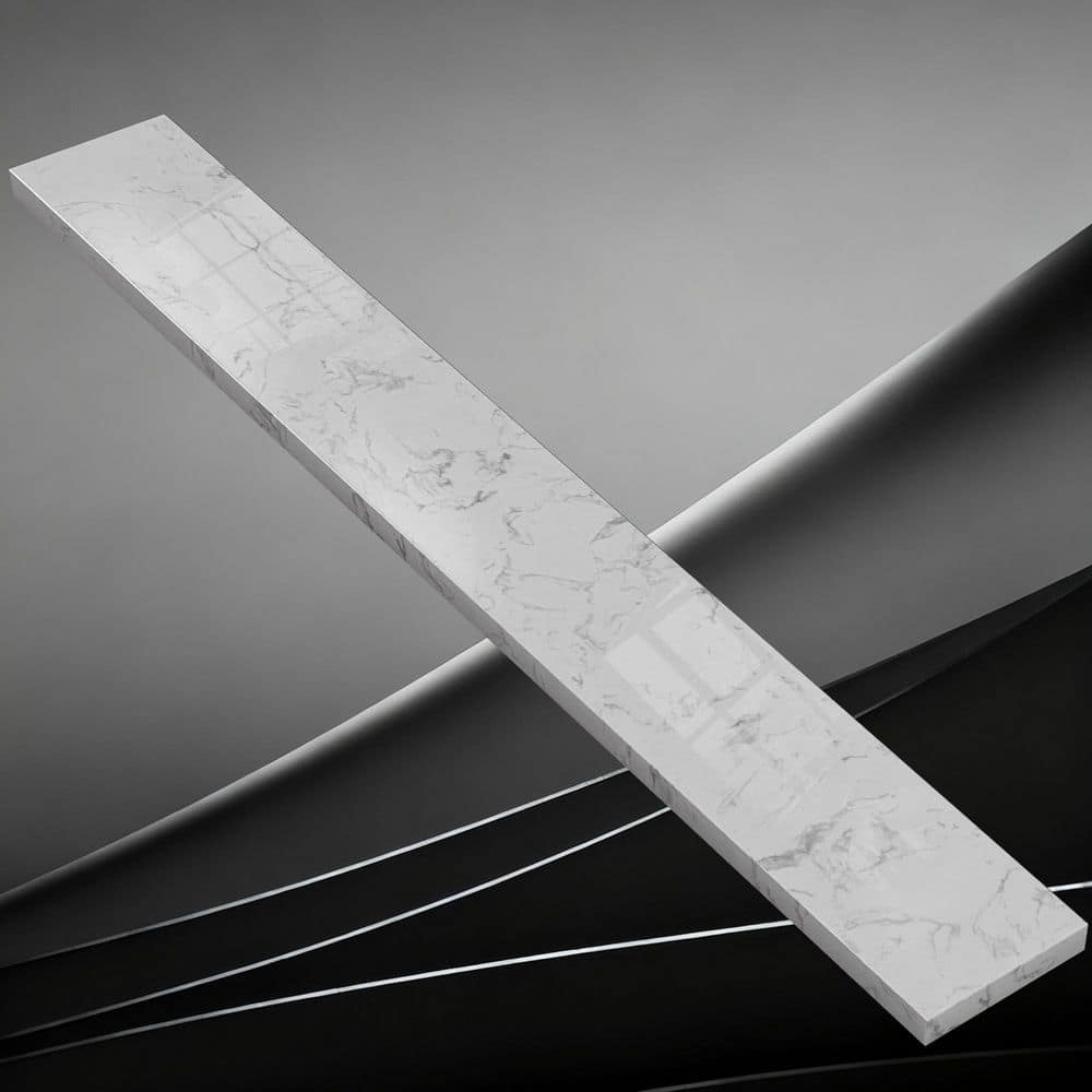 30 in. W x 4 in. H Engineered Stone Vanity Backsplash in Carrara White for Vanity Sink Top Window Sill Door Transitions price history on PriceWatchPro