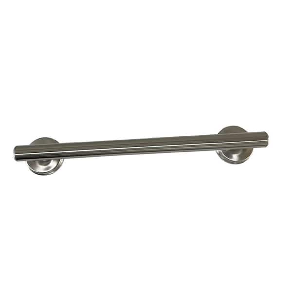 Grabcessories 20 in. x 1.25 in. Straight Decorative ADA Compliant Grab Bar in Brushed Nickel, Capped Ends