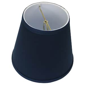 Fenchel Shades 5 in. Top Diameter x 8 in. Bottom Diameter x 7 in. Slant Empire Lamp Shade - Linen Navy Blue