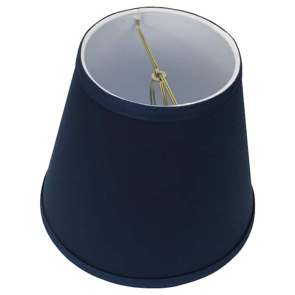 FenchelShades.com 5 in. Top Diameter x 9 in. Bottom Diameter x 7 in. Slant Linen Navy Blue Empire Lamp Shade