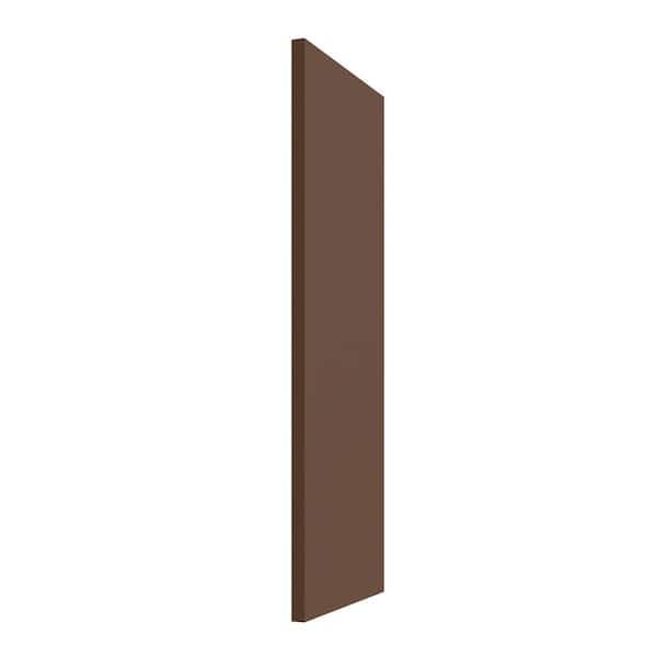 Miami Teak Matte 18 in. x 34.5 in. x 27 in. Flat Panel Stock Assembled Base Kitchen Cabinet Full Height Trash Can