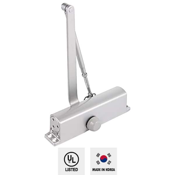 Aluminum Commercial Door Closer with Adjustable Closing and Latching Speed, Size #5 for 187 lbs. - 264 lbs. Doors