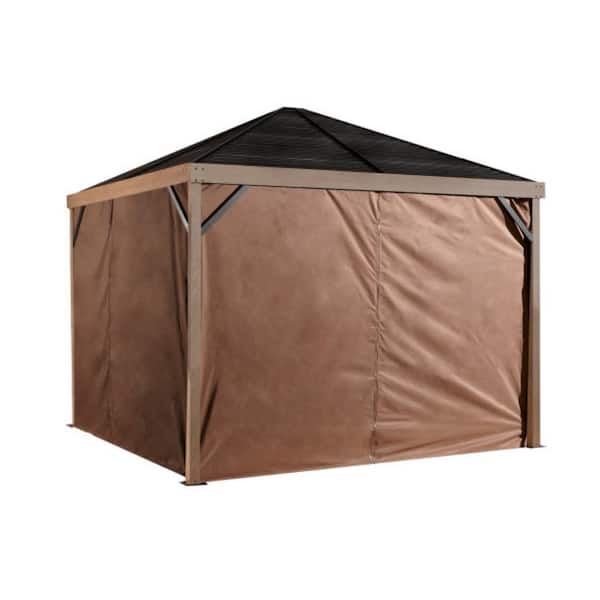 Sanibel 8 ft. x 8 ft. Brown Polyester Curtains For Gazebo