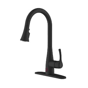 Marcie Single-Handle Integrated Pull Down Touchless Kitchen Faucet in Matte Black