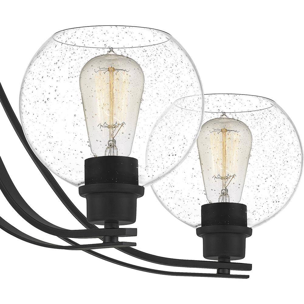 Pruitt 29" Transitional Matte Black 9-Light Chandelier