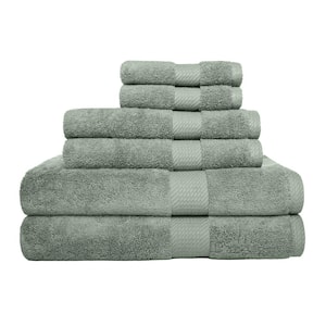 Cheswick 6-Piece Green Dobby Solid Cotton Bath Towel Set