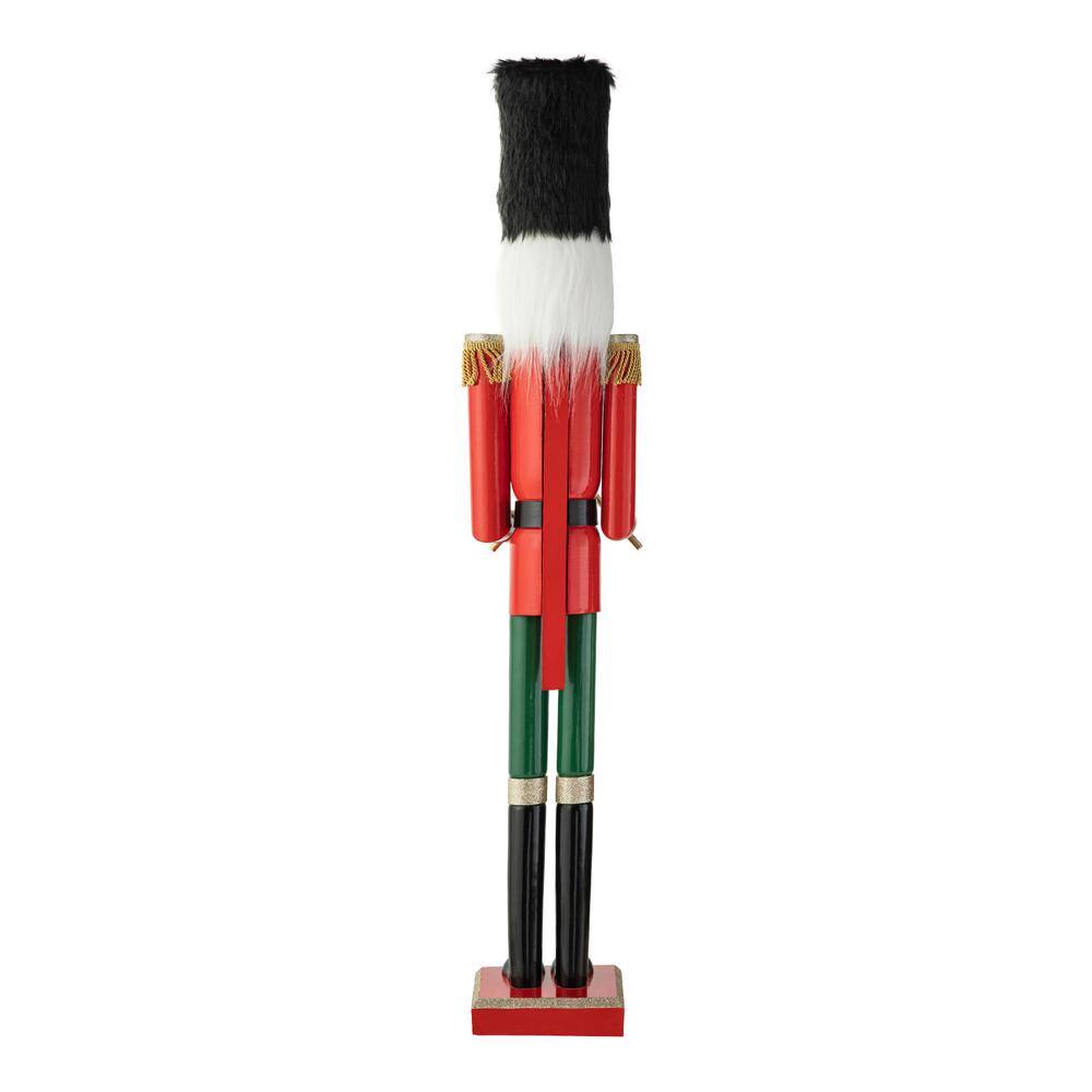 42" Red Green Gold Wooden Christmas Nutcracker with Felt Hat