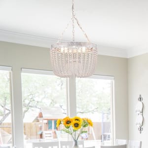 Portland 3-Light Clear Unique/Statement Drum Chandelier With Crystal