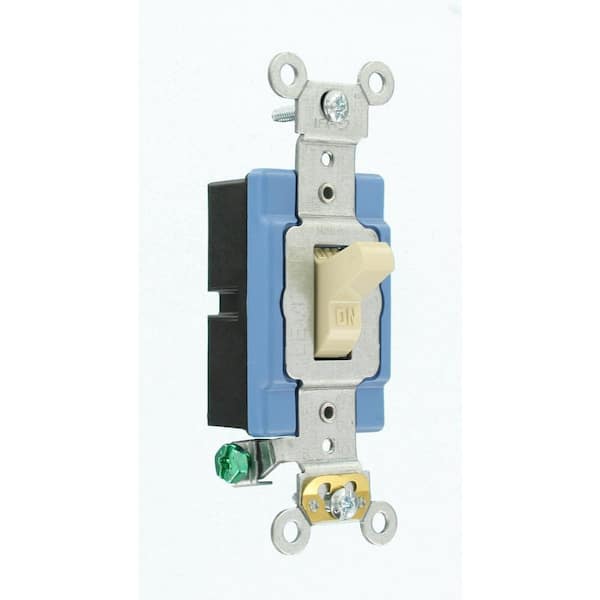 15 Amp Industrial Grade Heavy Duty Single Pole Toggle Switch, Ivory 1201-2I