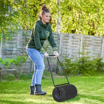 Outsunny 23.5 in. Heavy Duty Push/Tow Lawn Roller Sod Roller Filled with Water or Sand 845-237