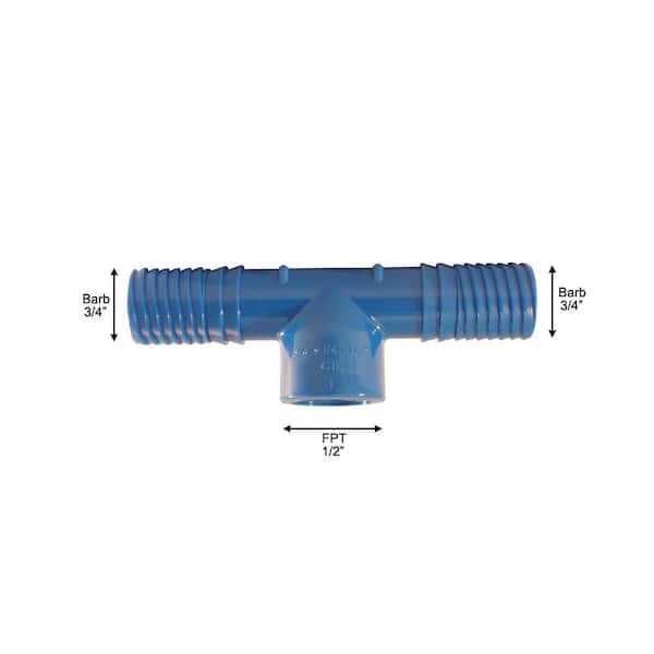 Raccordo A T Hypro NTT34, 11/16 UNF X 3/4 Tubo, Con Dado, Per Pompe E Irroratrici