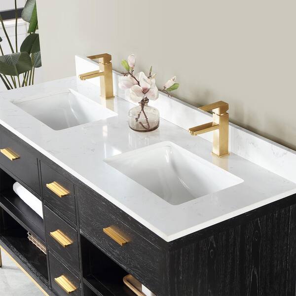 Altair Kesia 60 in. W x 22 in. D x 34 in. H Bath Vanity in Black