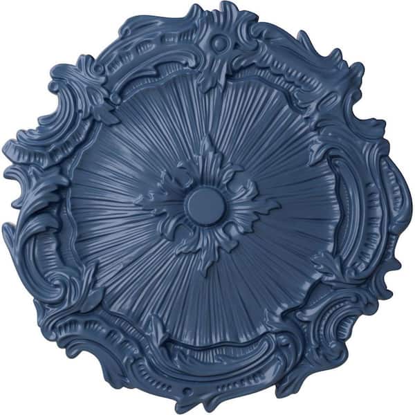 Ekena Millwork 16-3/4" x 1-3/8" Plymouth Urethane Ceiling Medallion (Fits Canopies upto 1-5/8"), Hand-Painted Americana