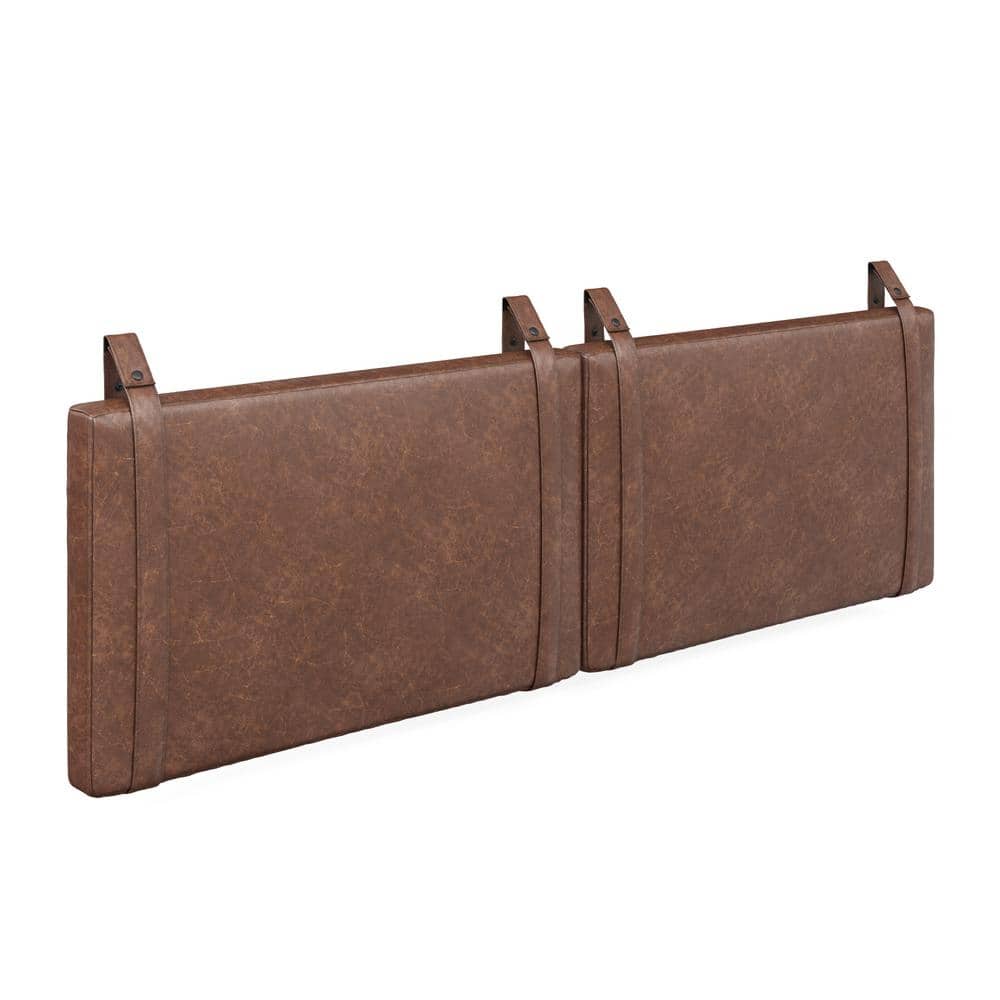 Harlow King Brown Faux Leather Wall Mount Headboard
