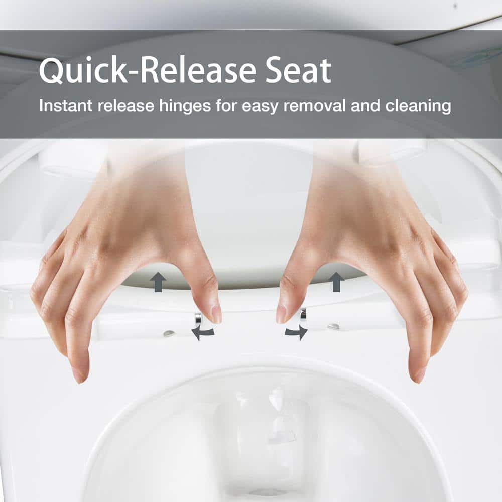Glossy White Dual Flush Comfort Height One-Piece Toilet