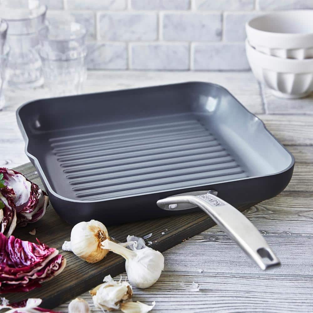 11" Black Aluminum Ceramic Nonstick Griddle Pan