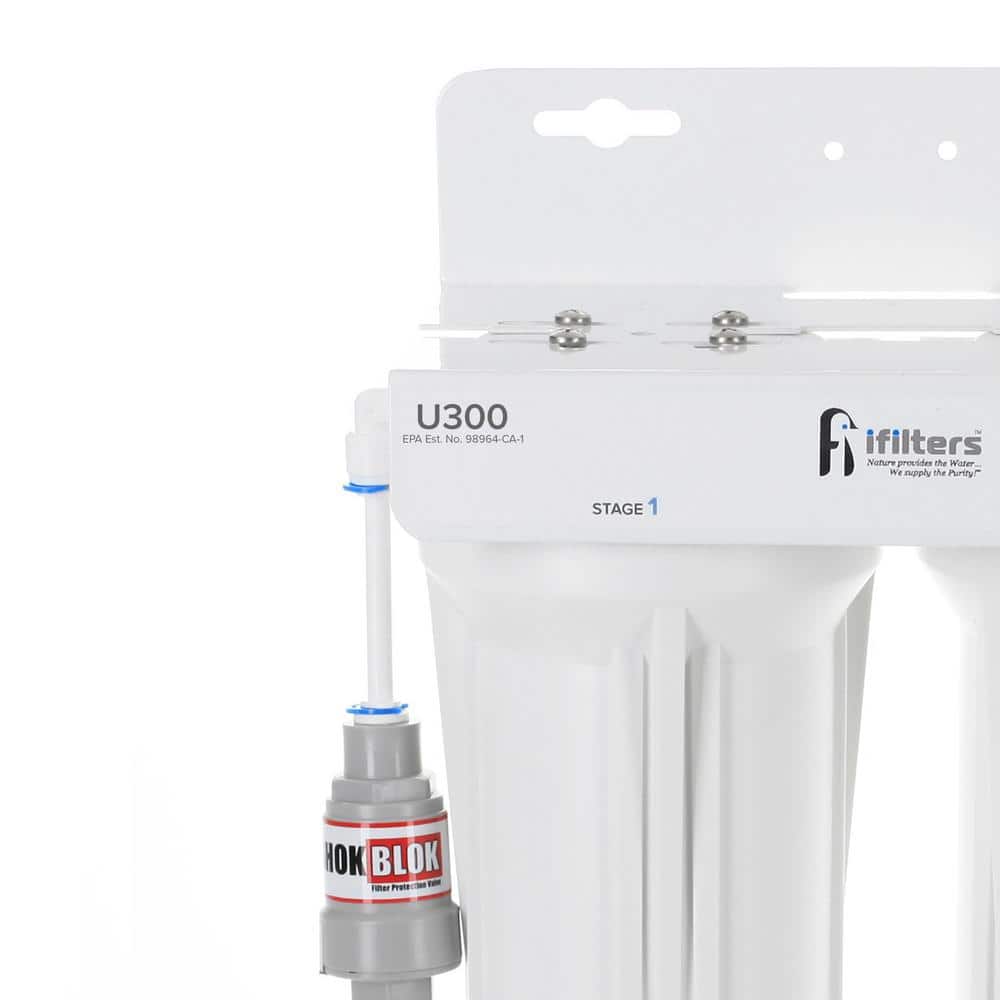 U300 3-Stage White Under-Sink Water Filtration System with Designer Faucet