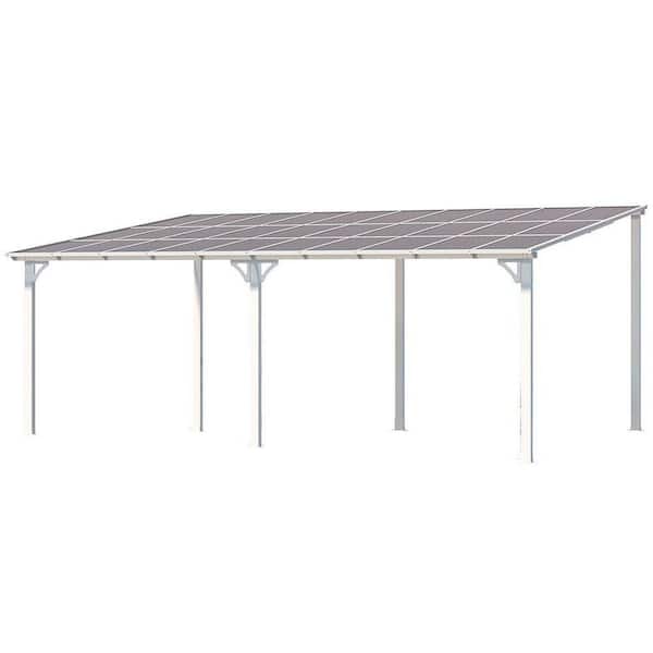 12 ft. x 20 ft. White Rectangle Gazebo with Hardtop Aluminum Roof