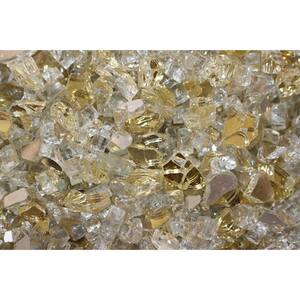 10 lbs. Bag Reflective Fire Pit Fire Glass in Gold