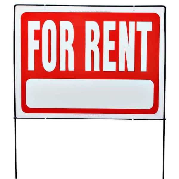 For Rent Sign With Border HY-KO 36-1/4 in. x 25 in. Plastic For Rent With Frame Sign RSF-603 ...